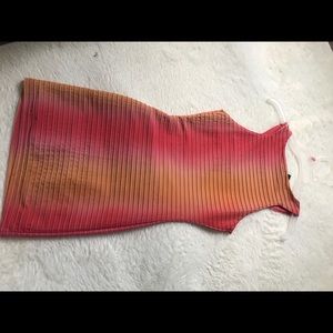 short orange and pink women's dress